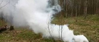 Smoke bomb outdoors